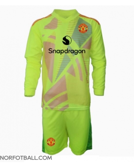 Billige Fotballdrakt Manchester United Keeper Replika Bortedraktsett Barn 2024-25 Langermet (med bukser)